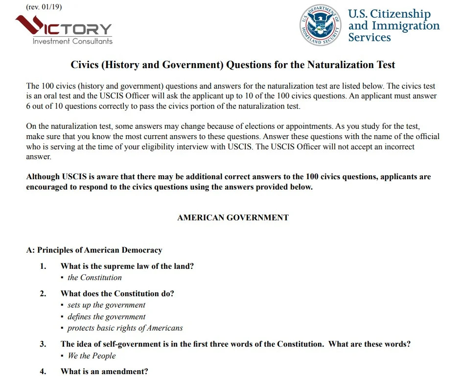 bai thi kien thuc cong dan trong ky thi quoc tich my