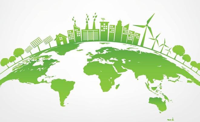 Bàn tay nâng đỡ cây xanh biểu trưng cho việc bảo vệ tài nguyên thiên nhiên và phát triển bền vững.