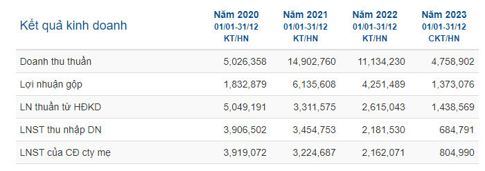 Báo cáo tài chính Novaland