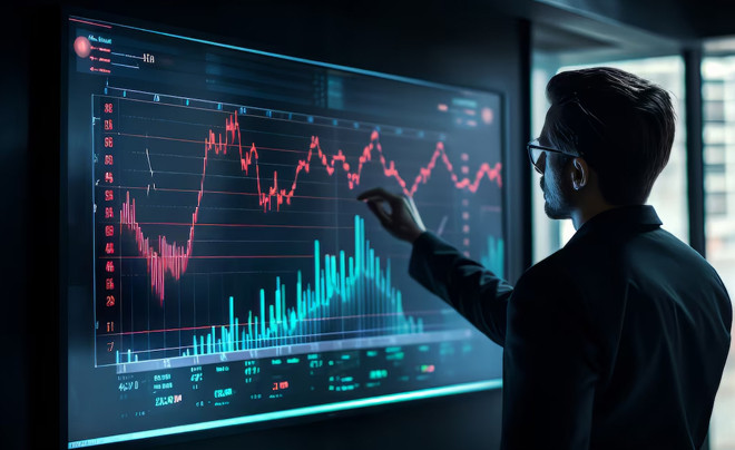 Biểu đồ giao dịch hiển thị các điểm chốt lời và cắt lỗ tiềm năng