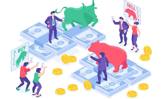 Biểu đồ phân loại các dạng nhà đầu tư chứng khoán, bao gồm cá nhân và tổ chức, nghiệp dư và chuyên nghiệp