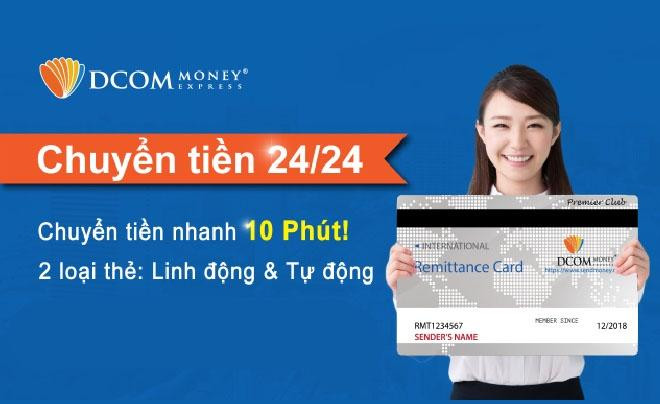 Biểu phí chuyển tiền DCOM linh hoạt cho nhiều quốc gia