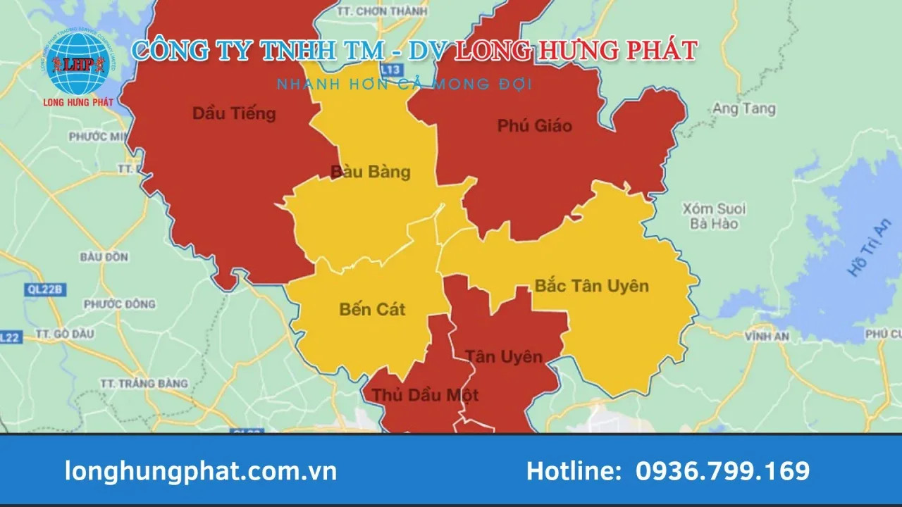 Cấu trúc chi tiết của mã bưu chính 5 chữ số tại tỉnh Bình Dương, minh họa các phần tỉnh, huyện, xã