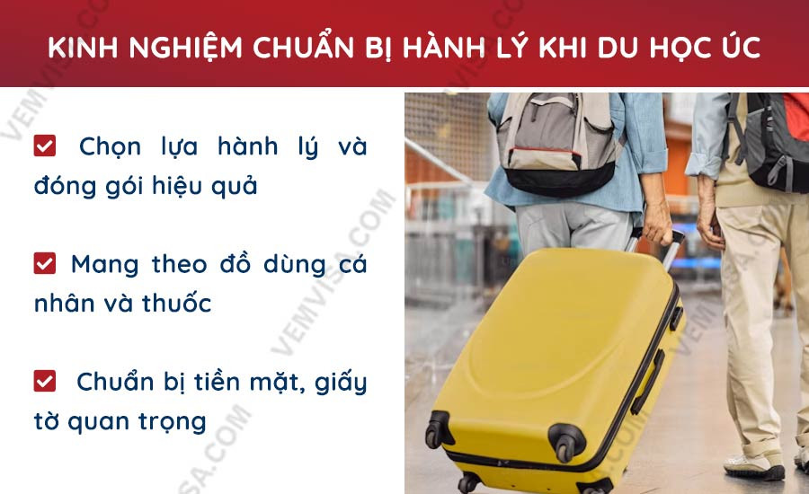 Chuẩn bị hành lý du học Úc, danh sách đồ dùng thiết yếu