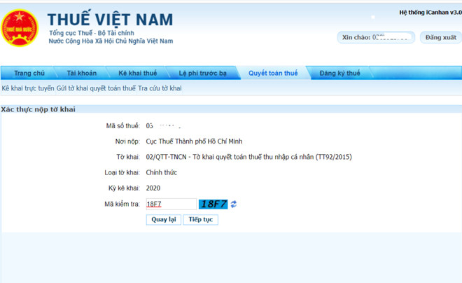 Gửi hồ sơ và các chứng từ đính kèm để hoàn tất quyết toán thuế online