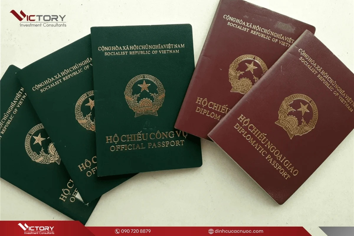 Hình ảnh của các loại hộ chiếu công vụ và ngoại giao