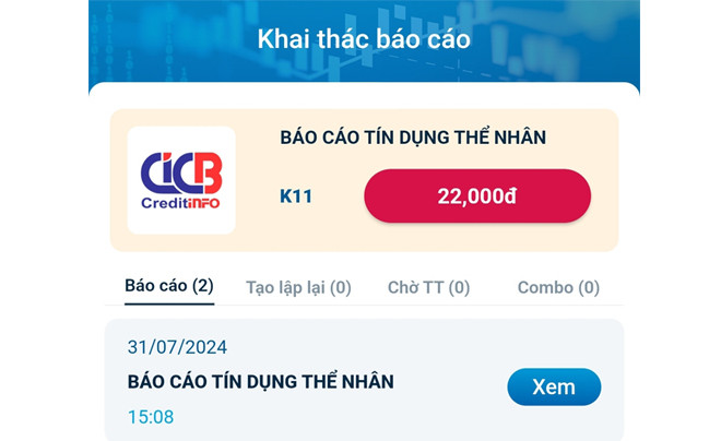 Kiểm tra thông tin tín dụng cá nhân qua ứng dụng CICB trước khi vay tiền online