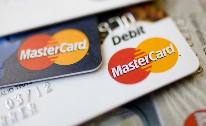 Logo Mastercard hình hai vòng tròn màu cam và đỏ