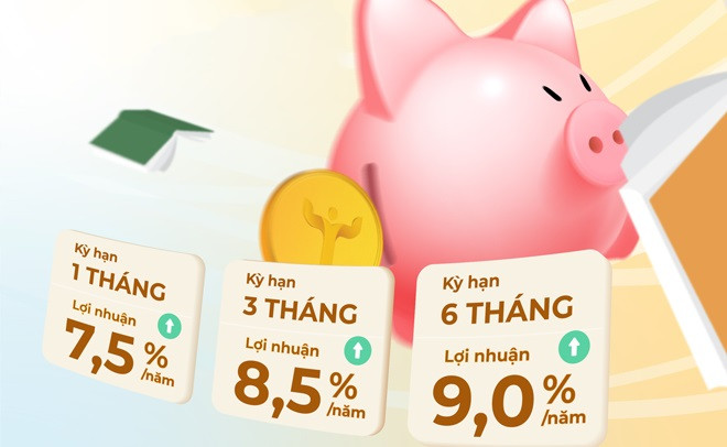 Màn hình điện thoại hiển thị ứng dụng quản lý tài chính hỗ trợ tích lũy tiền