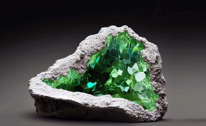 Ngọc lục bảo với màu xanh lục quý giá