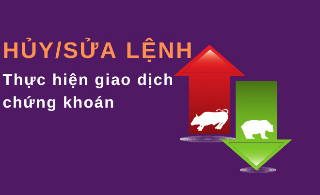 Thao tác hủy hoặc sửa lệnh giao dịch chứng khoán trên nền tảng trading