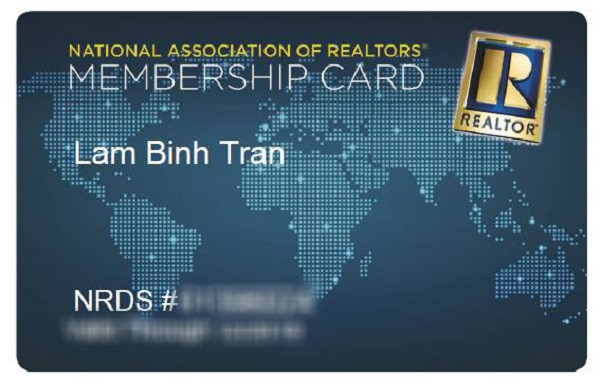 Thẻ thành viên quốc tế của Hiệp hội Môi giới Bất động sản Hoa Kỳ