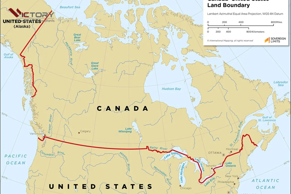 Thị trấn Derby Line nằm trên biên giới Mỹ và Canada, với thư viện Haskell Free Library & Opera House độc đáo