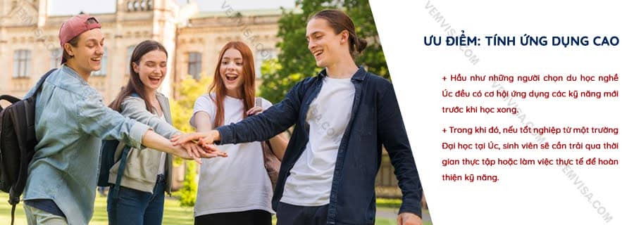 tính ứng dụng thực tế trong các chương trình đào tạo nghề Úc