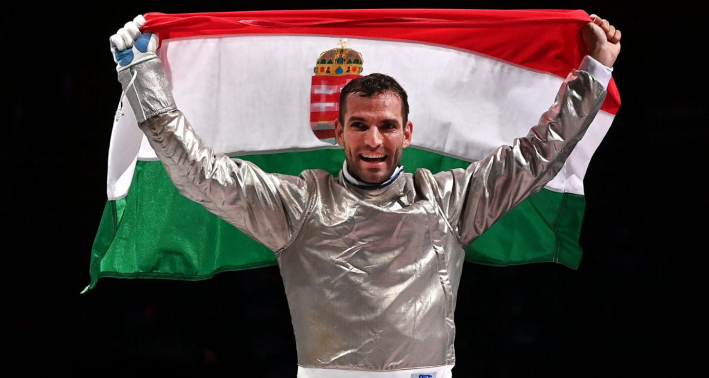 Vận động viên đấu kiếm Áron Szilágyi của Hungary tại Olympic