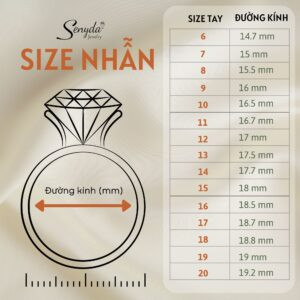 Biểu đồ kích thước tiêu chuẩn cho trang sức