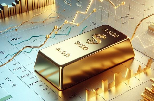 Biểu đồ phân tích thị trường vàng, minh họa các yếu tố ảnh hưởng đến quyết định về giá vàng bán ra mua vào.