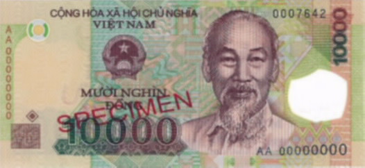 Cảnh khai thác dầu khí, biểu tượng kinh tế trên tờ tiền 10.000 đồng Việt Nam