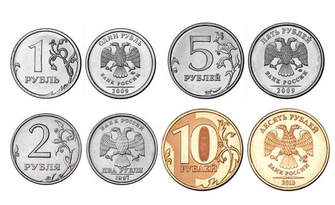 Hình ảnh các đồng xu Rúp phổ biến và quy đổi 100 Rúp ra tiền Việt