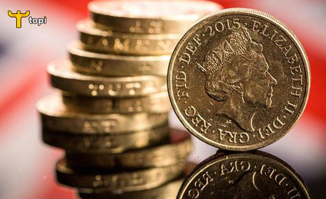 Hình ảnh các mệnh giá đồng bảng Anh (GBP), đơn vị tiền tệ của Vương quốc Anh
