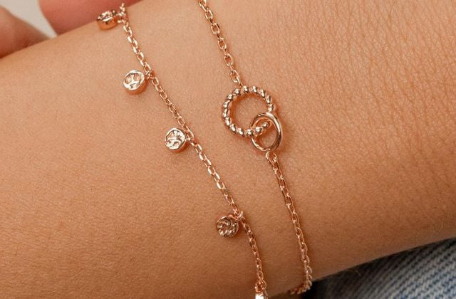 Lắc tay vàng hồng 10K thanh lịch và duyên dáng