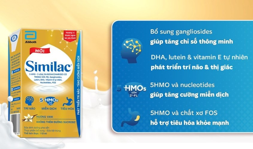 Lốc 4 hộp sữa pha sẵn Similac hương vani 110 ml (từ 1 tuổi)