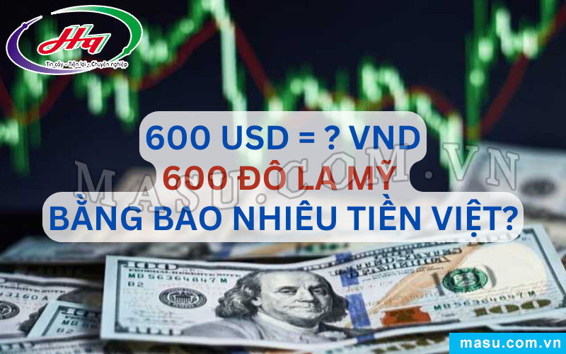 Quy đổi 600 đô la Mỹ sang tiền Việt Nam Đồng theo tỷ giá hiện tại