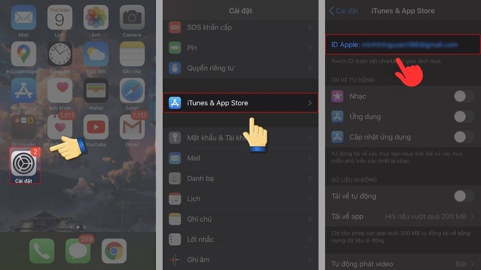 Thao tác mở ứng dụng Cài đặt trên thiết bị iOS để chuyển vùng AppStore về Việt Nam