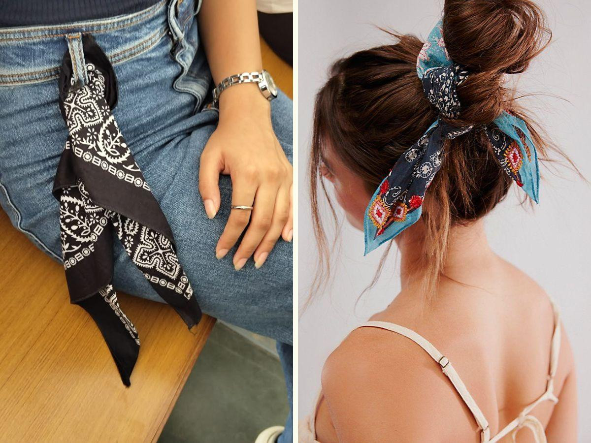 Thêm xinh xắn với việc sử dụng khăn choàng Dubai ở đai quần hoặc búi tóc