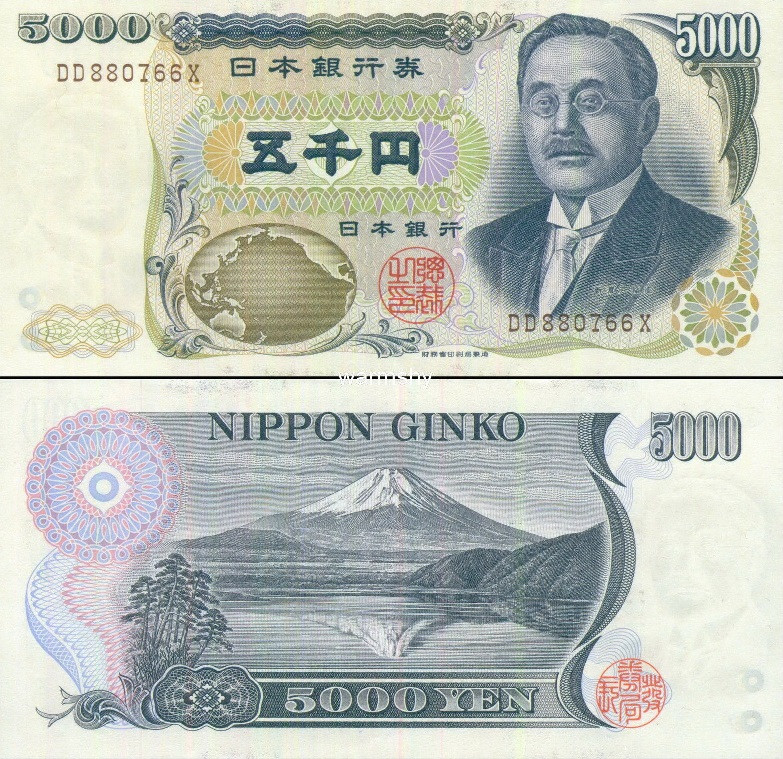 Tờ 5000 Yên Nhật với chân dung Higuchi Ichiyo