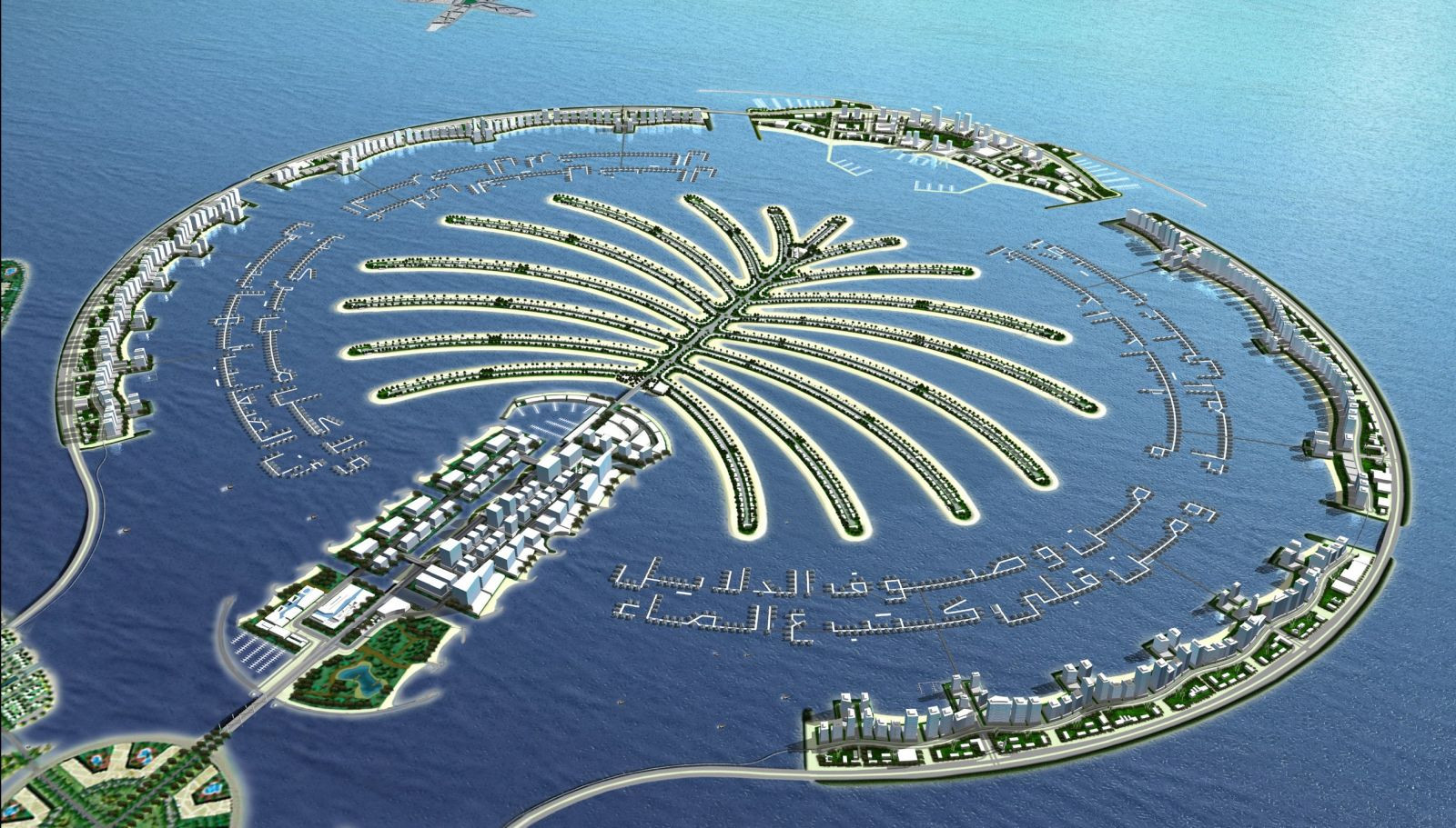Toàn cảnh đảo cọ Palm Jumeirah nhìn từ trên cao