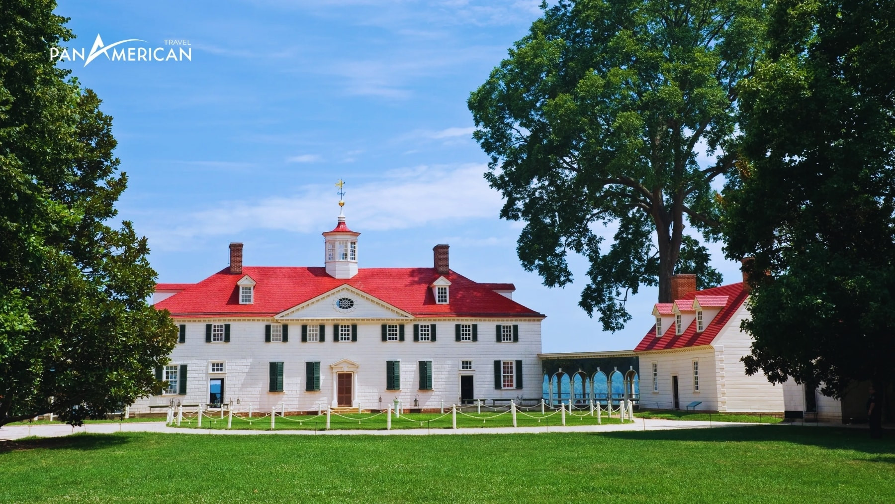 Toàn cảnh Mount Vernon, điền trang lịch sử của George Washington, tổng thống đầu tiên của Hoa Kỳ.