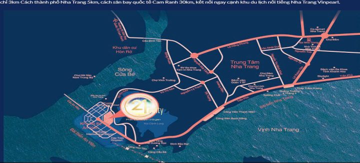 Bản đồ kết nối giao thông khu đô thị An Viên Phú Quý 24hrealty tại Nha Trang