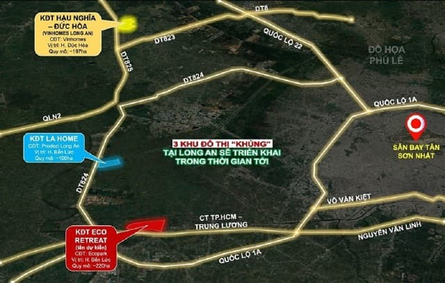 Bản đồ kết nối tiện ích ngoại khu thuận lợi của Ecopark Long An