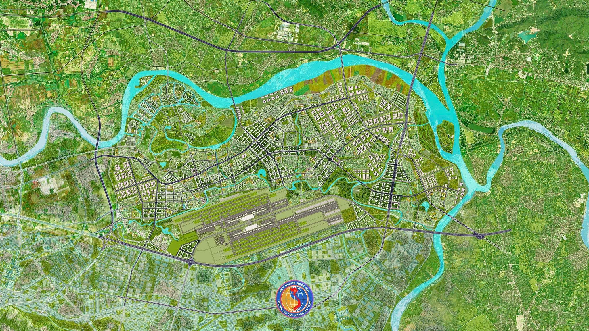 Bản đồ quy hoạch không gian xanh và mặt nước phân khu đô thị Nam Sông Đuống