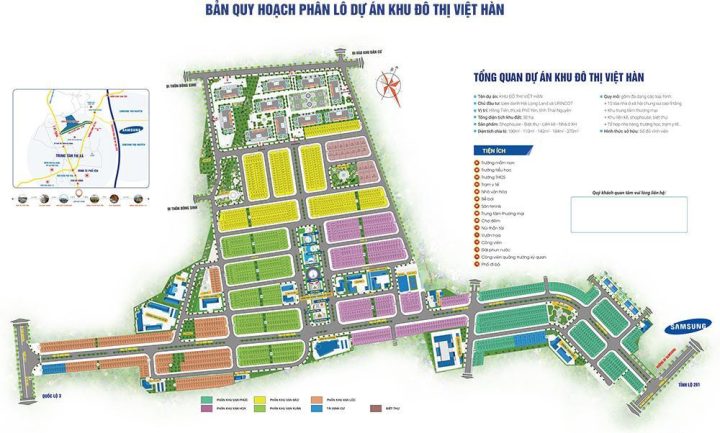 Bản đồ quy hoạch tổng thể khu đô thị Việt Hàn Phổ Yên Thái Nguyên