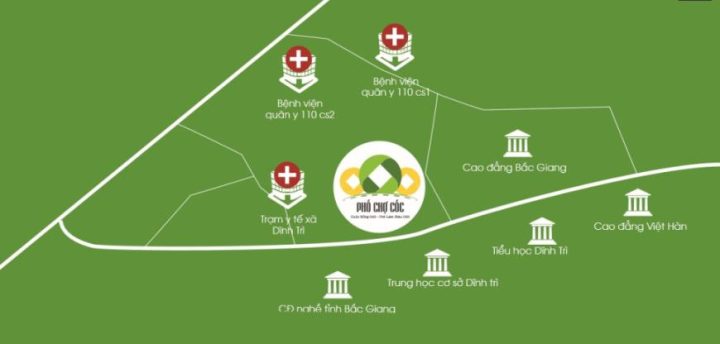 Bản đồ vị trí chiến lược Khu đô thị Chợ Cốc Lạng Giang