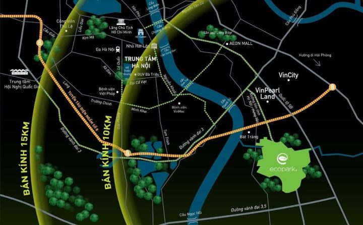 Bản đồ vị trí khu đô thị Ecopark Hà Nội