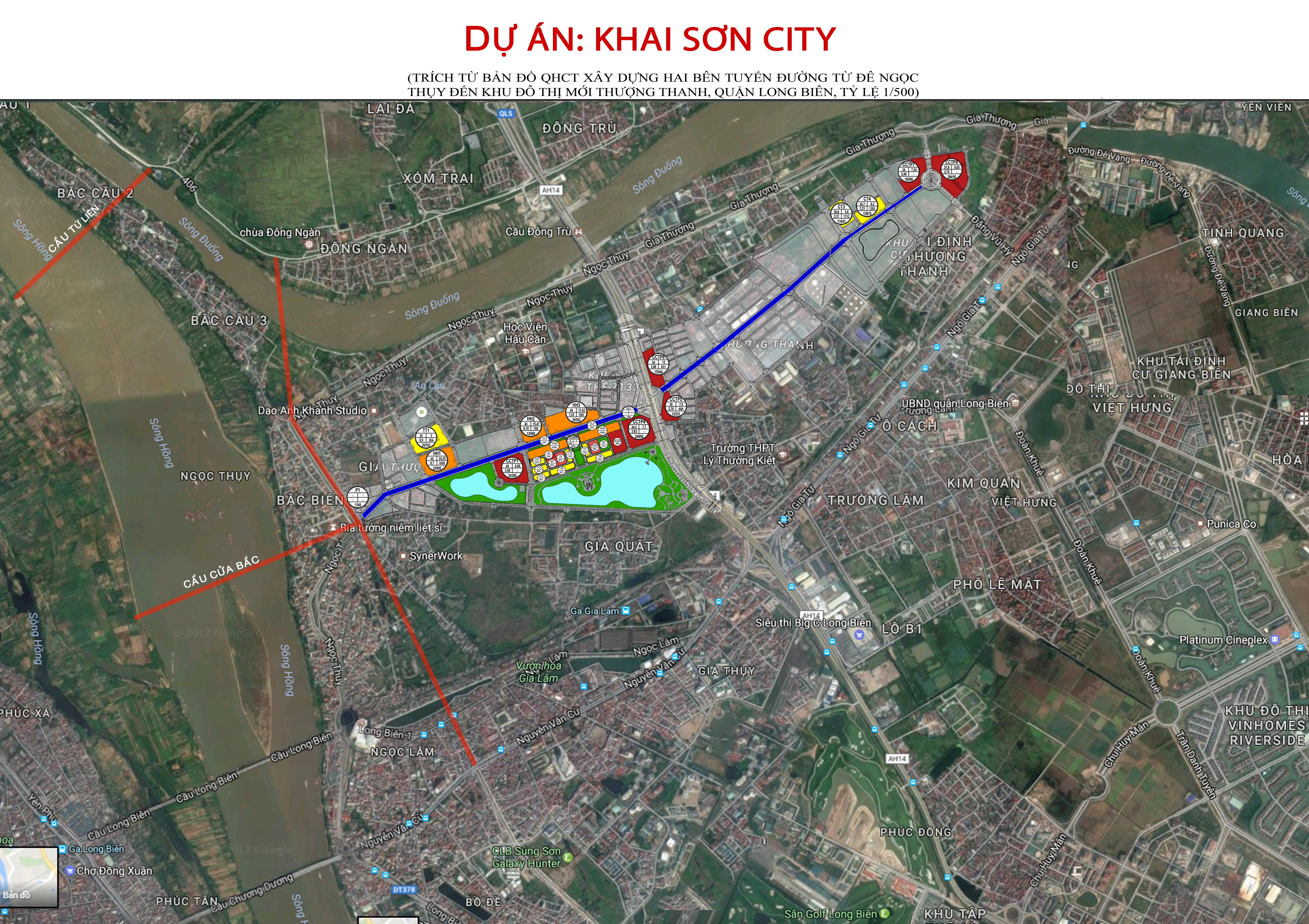 Bản đồ vị trí Khu đô thị Khai Sơn Long Biên