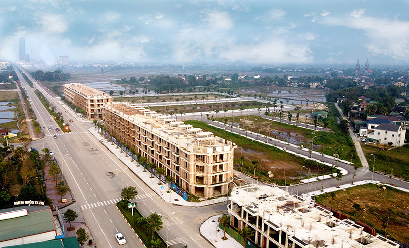 Công trường thi công khu đô thị Hà Mỹ Hưng Hà Tĩnh đảm bảo tiến độ