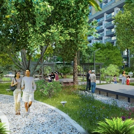 Công viên cây xanh mát rượi tại khu đô thị Phố Nối