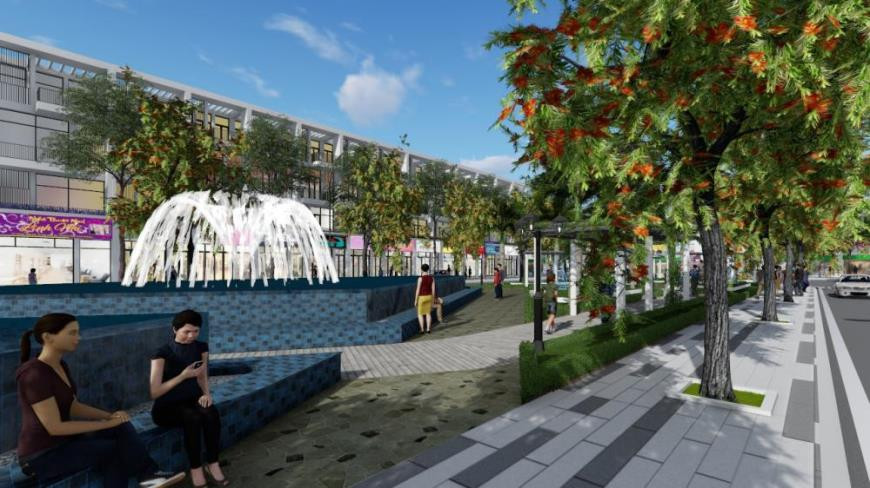 Đài phun nước trung tâm Khu đô thị Chợ Cốc