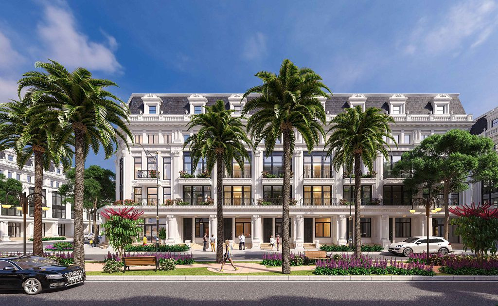 Dãy nhà liền kề Louis City Hoàng Mai mang phong cách kiến trúc Pháp tinh tế