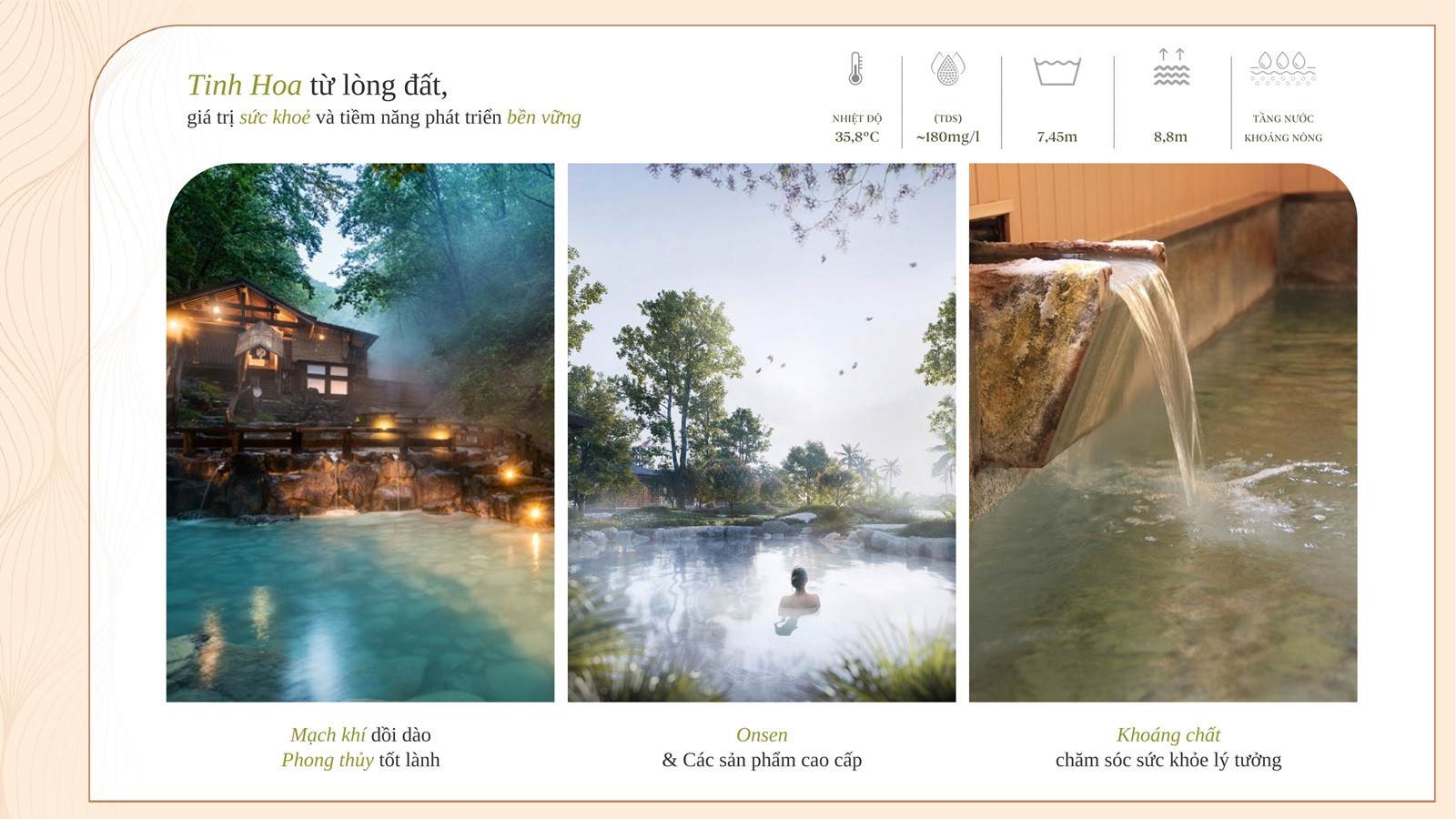 Không gian hồ khoáng nóng sang trọng trong lòng khu đô thị mới Văn Giang Hưng Yên.