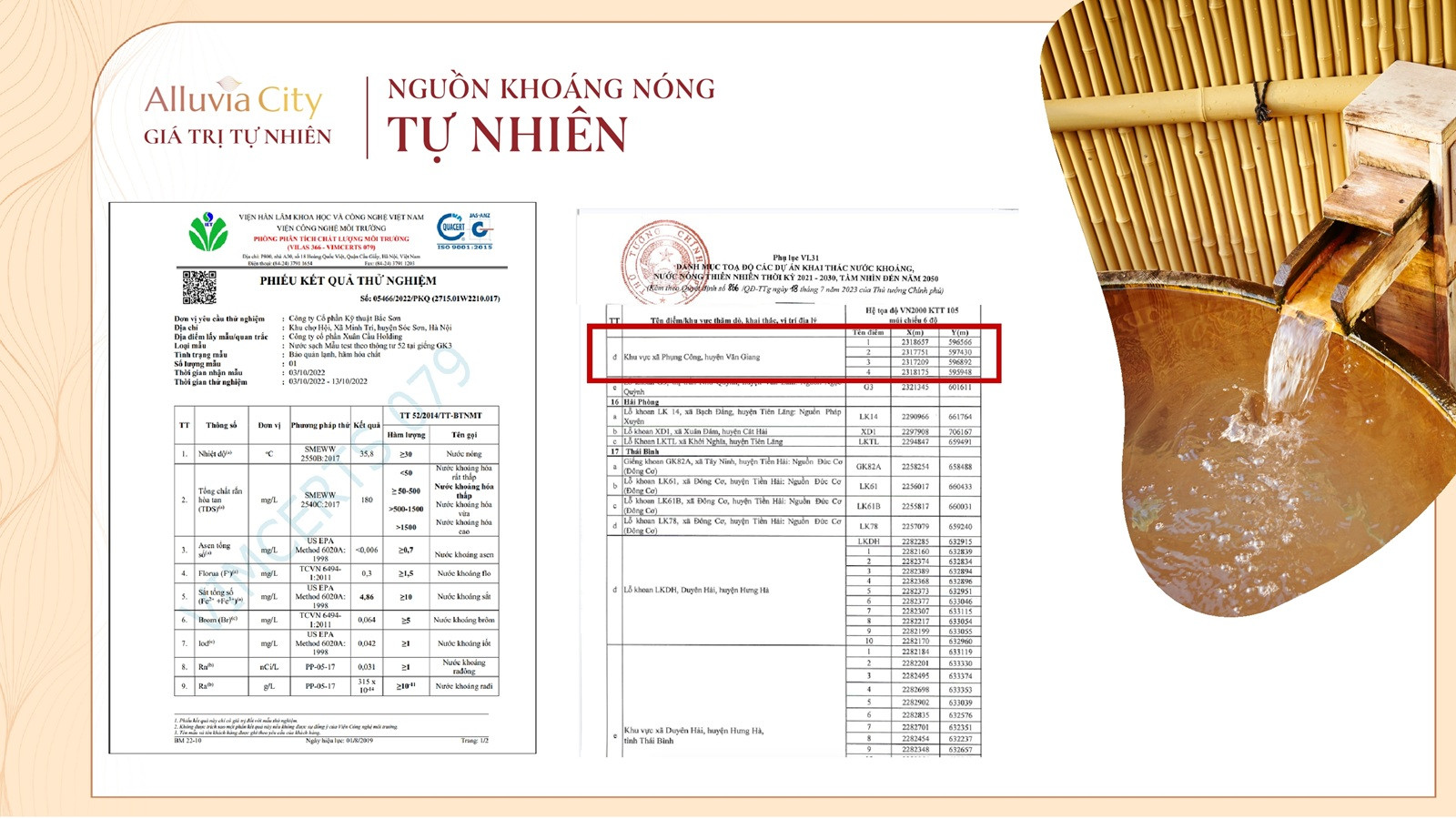 Không gian thư giãn tại suối khoáng nóng trong thành phố sinh thái Alluvia, mang đến trải nghiệm nghỉ dưỡng đặc biệt.