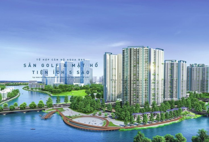 Kiến trúc hiện đại của các tòa căn hộ Aqua Bay, khu đô thị Ecopark Hưng Yên