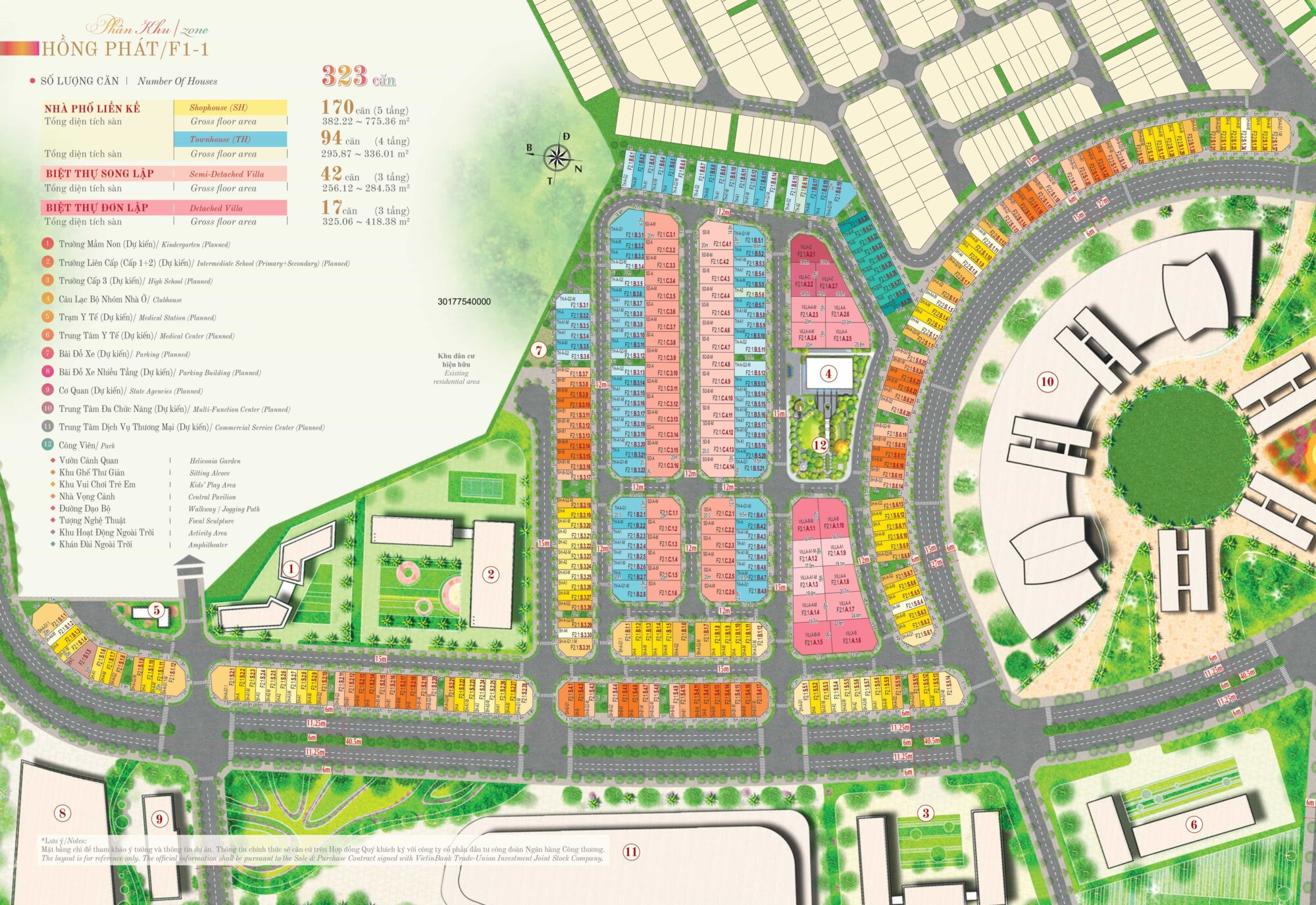 Mặt bằng phân khu Hồng Phát Khu đô thị Phú Mỹ Hưng Hồng Hạc City