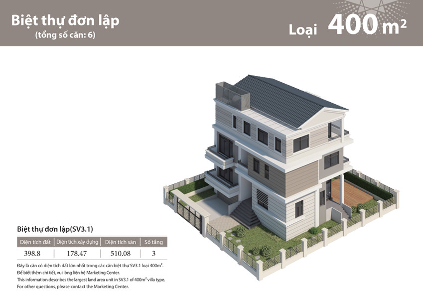 Mô hình biệt thự đơn lập sang trọng trong khu đô thị Starlake