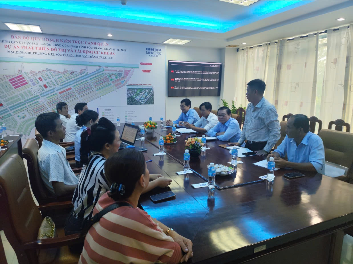 Ông Lê Hùng Dũng, Chủ tịch UBND Phường 4, bày tỏ sự ủng hộ cho sự phát triển của khu đô thị 5A - Sóc Trăng