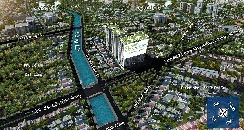 Phối cảnh hiện đại của chung cư Sky Central 176 Định Công